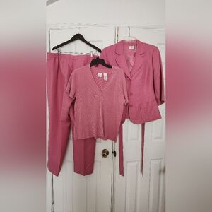 👗 Vintage Emma James Pink Linen Blend Suit - Size 16W (3 pcs)